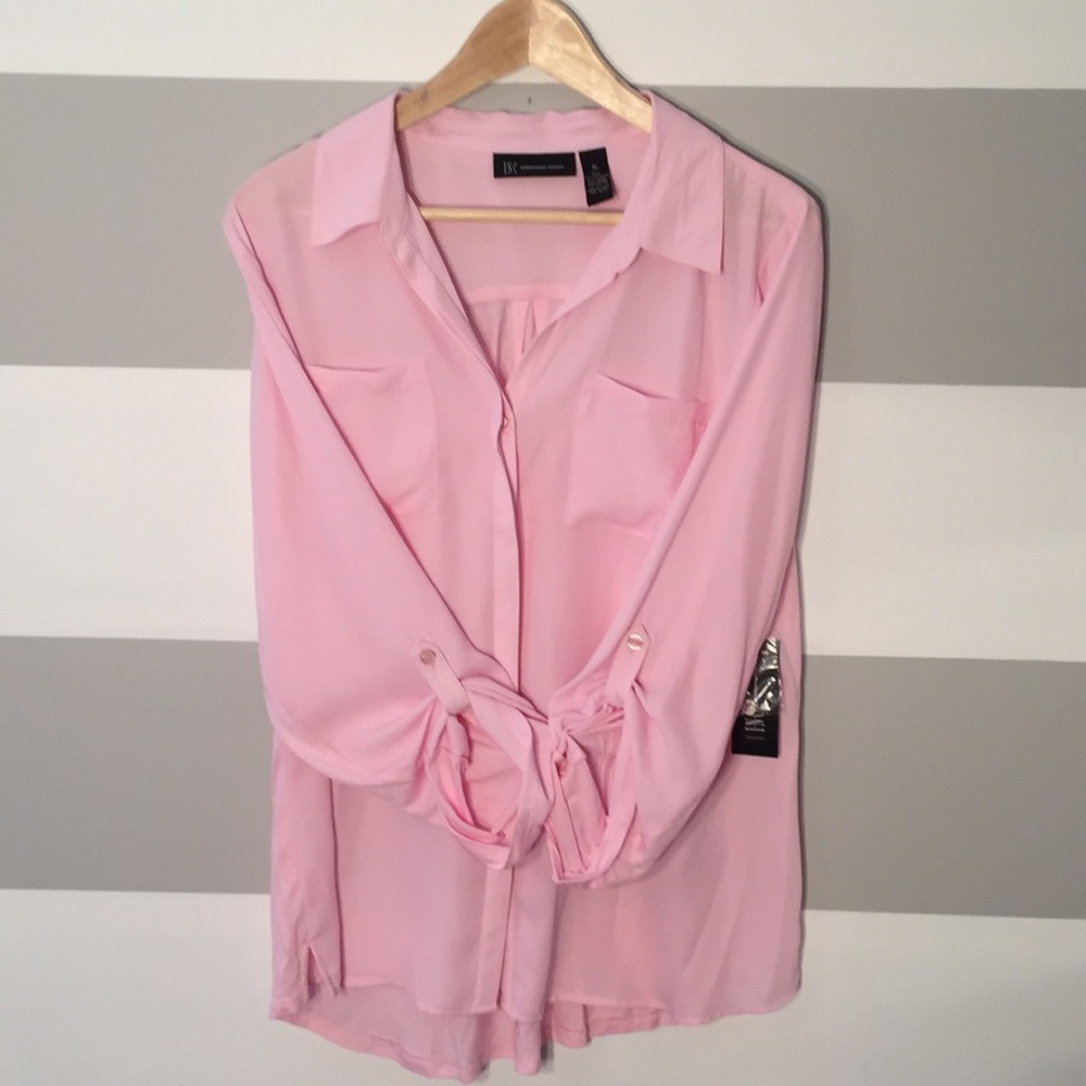 New Light Pink INC Blouse with Tags Attached